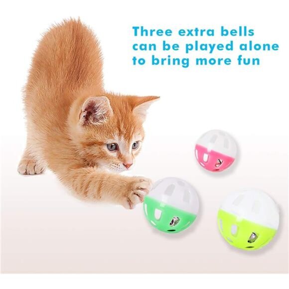 Cat Toy Roller 3-Level Turntable Cat Toys Balls with Six Colorful Balls - Picture 12 of 14